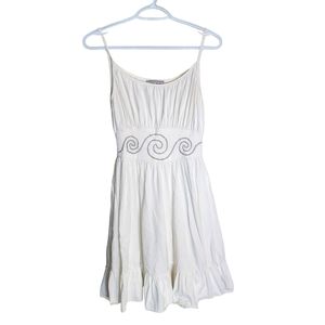 Dimitri Degleri Women's White Summer Dress with Silver Embroidery Size Small